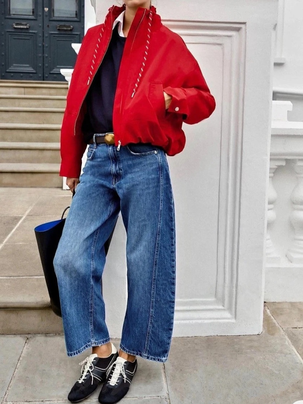 Windbreaker Inspired brand Bold Red Oversized Cropped Jacket size XS